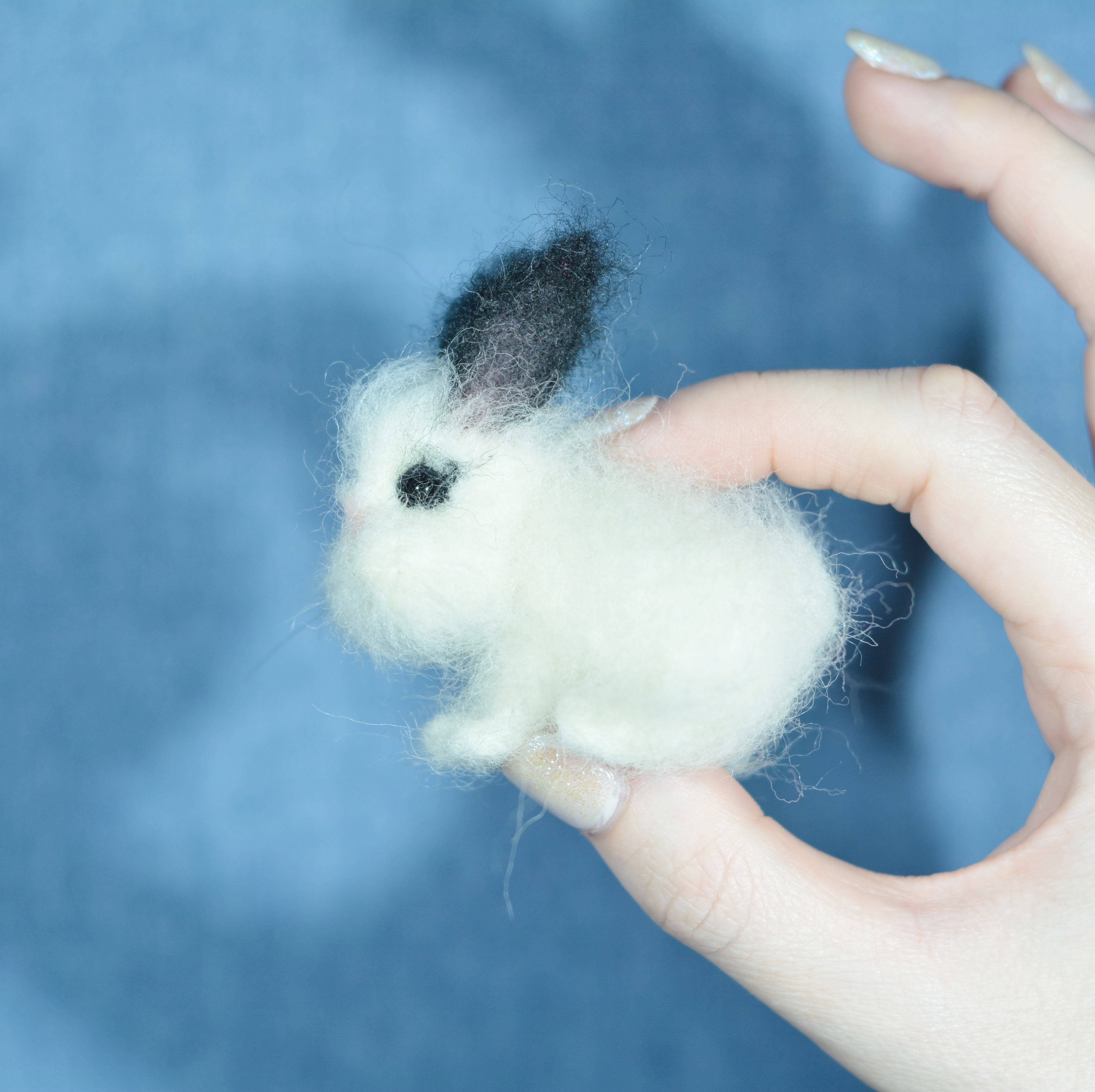 Tiny rabbit. Needle felted animal. White rabbit | Inspire Uplift