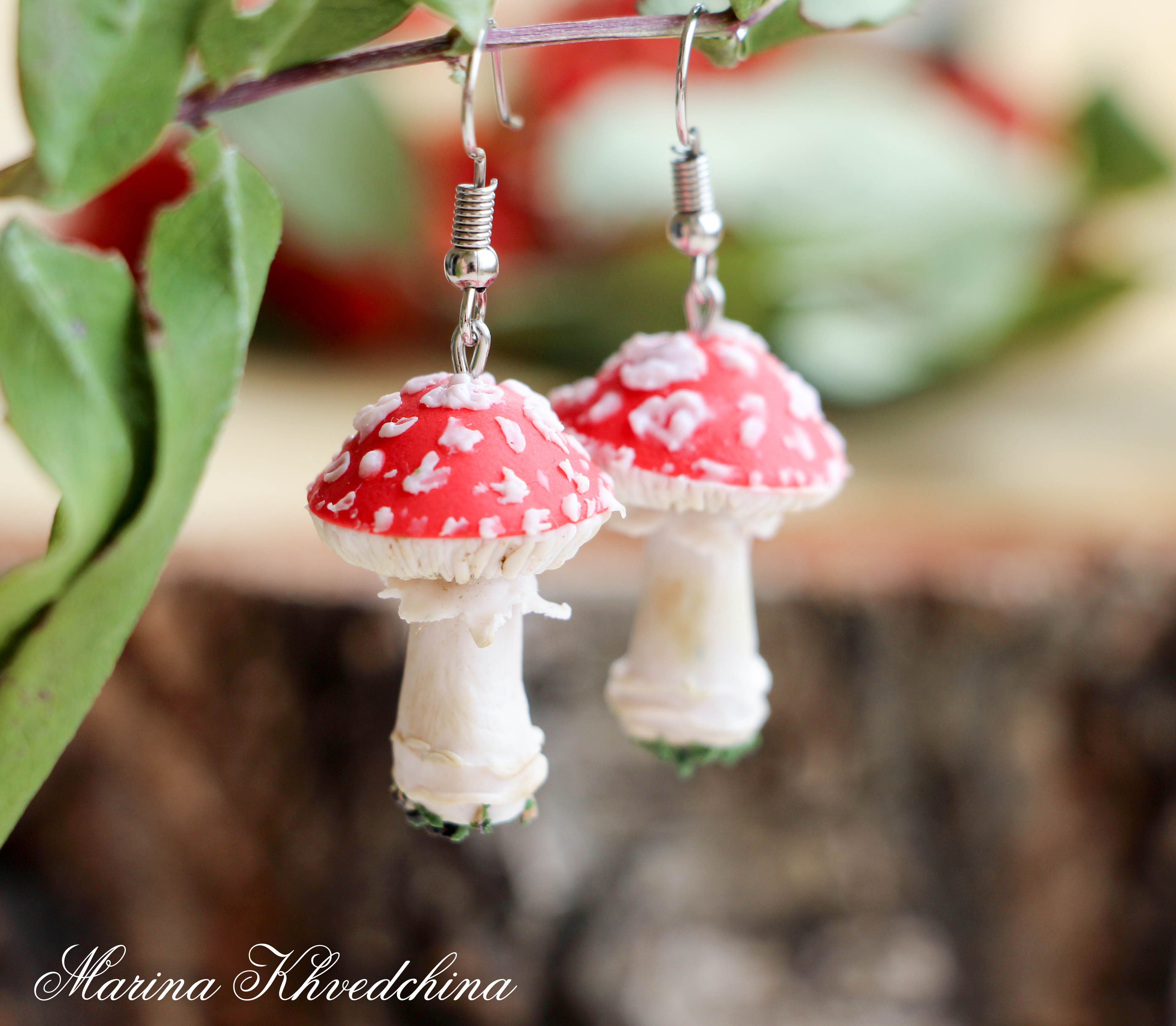Amanita Mushroom Earrings Inspire Uplift