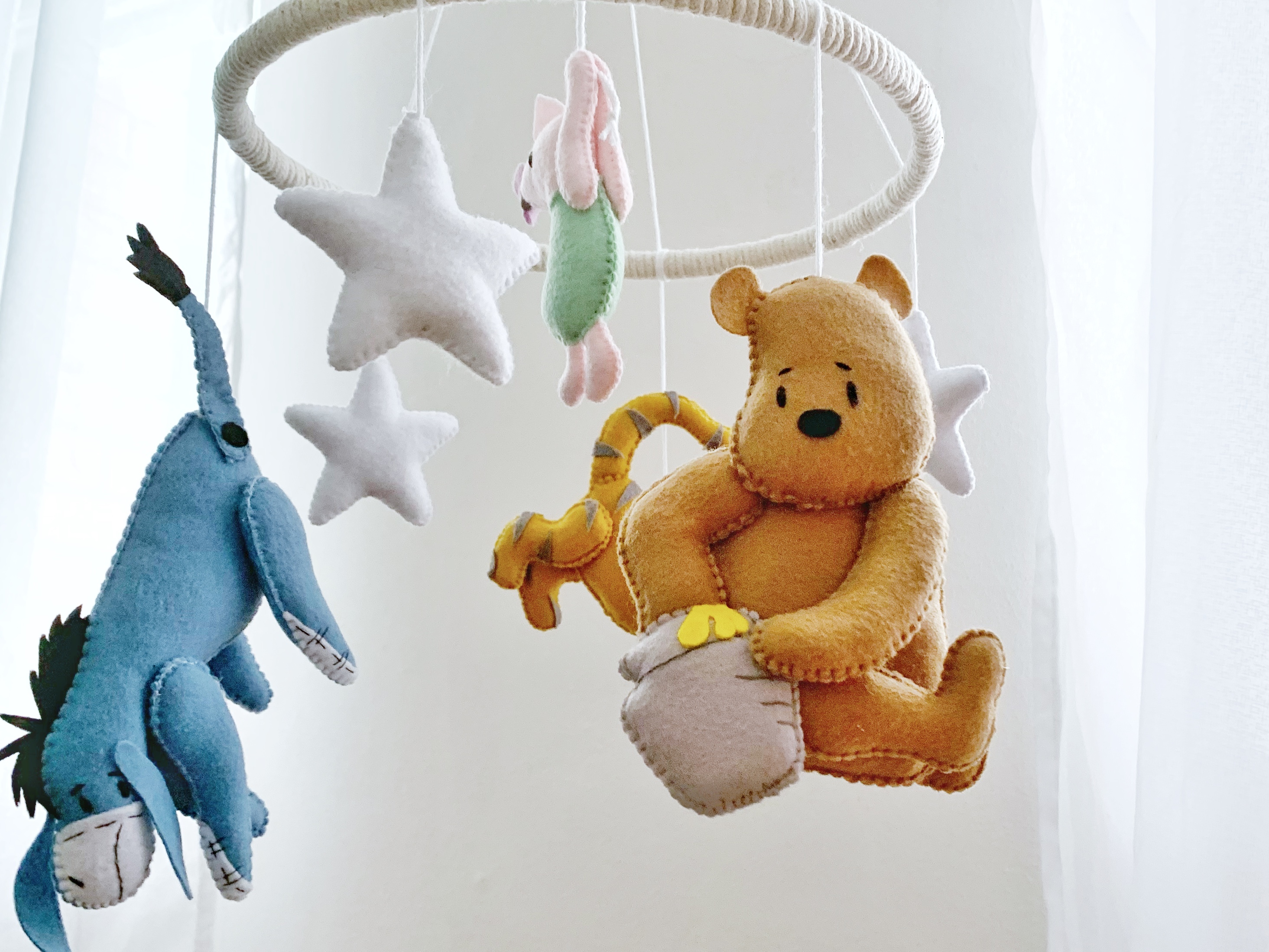 Classic Winnie the Pooh mobile for crib Woodland baby mobile Inspire