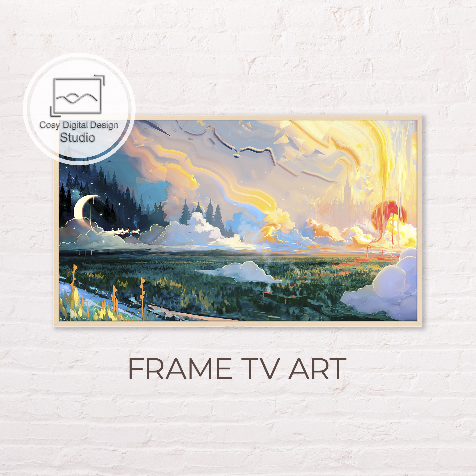 Samsung Frame TV Art 4k Abstract Colorful Digital Landscap Inspire Uplift