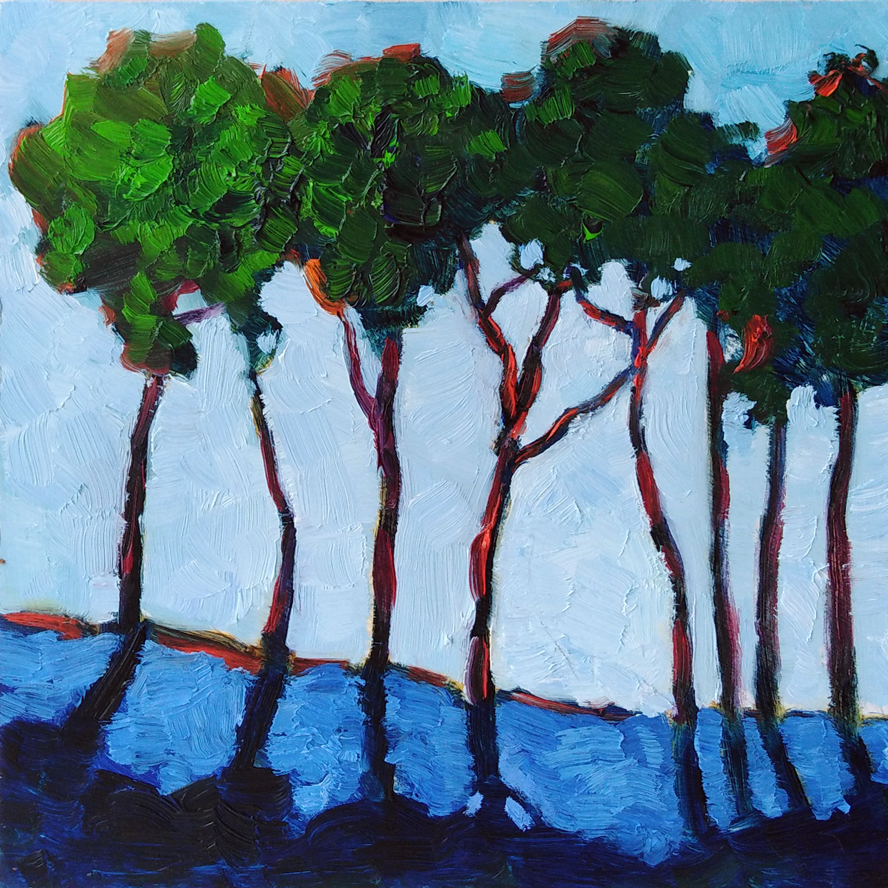 Tree Painting Forest Original Art Small Wall Art Impasto Oil Inspire