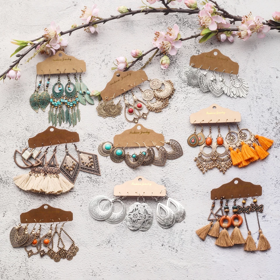 Vintage Ethnic Boho Earrings Sundry Bundles for Women Female - Inspire ...