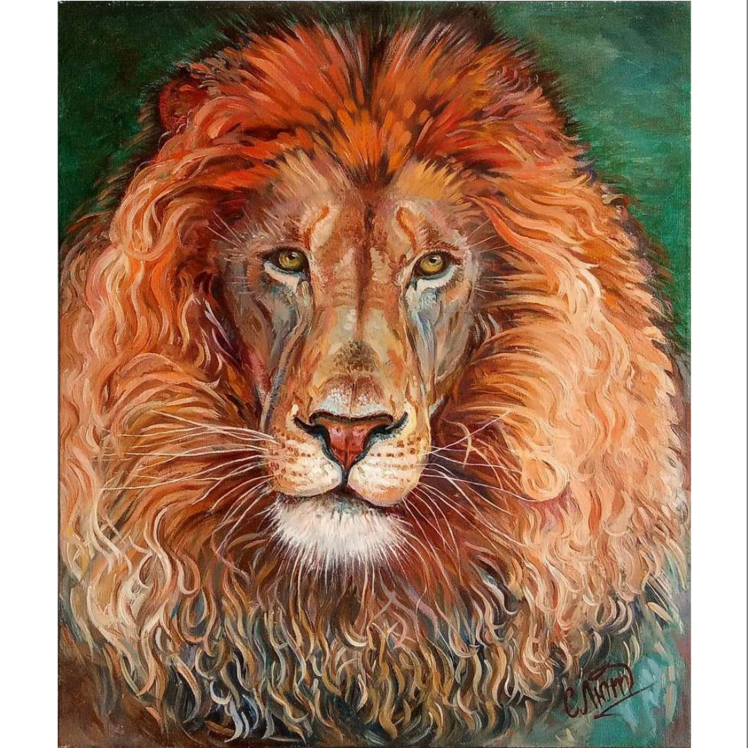 interior oil painting "lion winner"Power pattern Inspire Uplift
