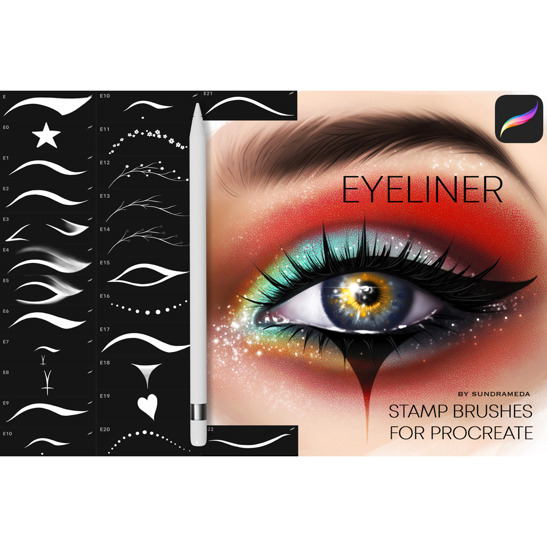 Procreate Eyeliner brushes Makeup Inspire Uplift