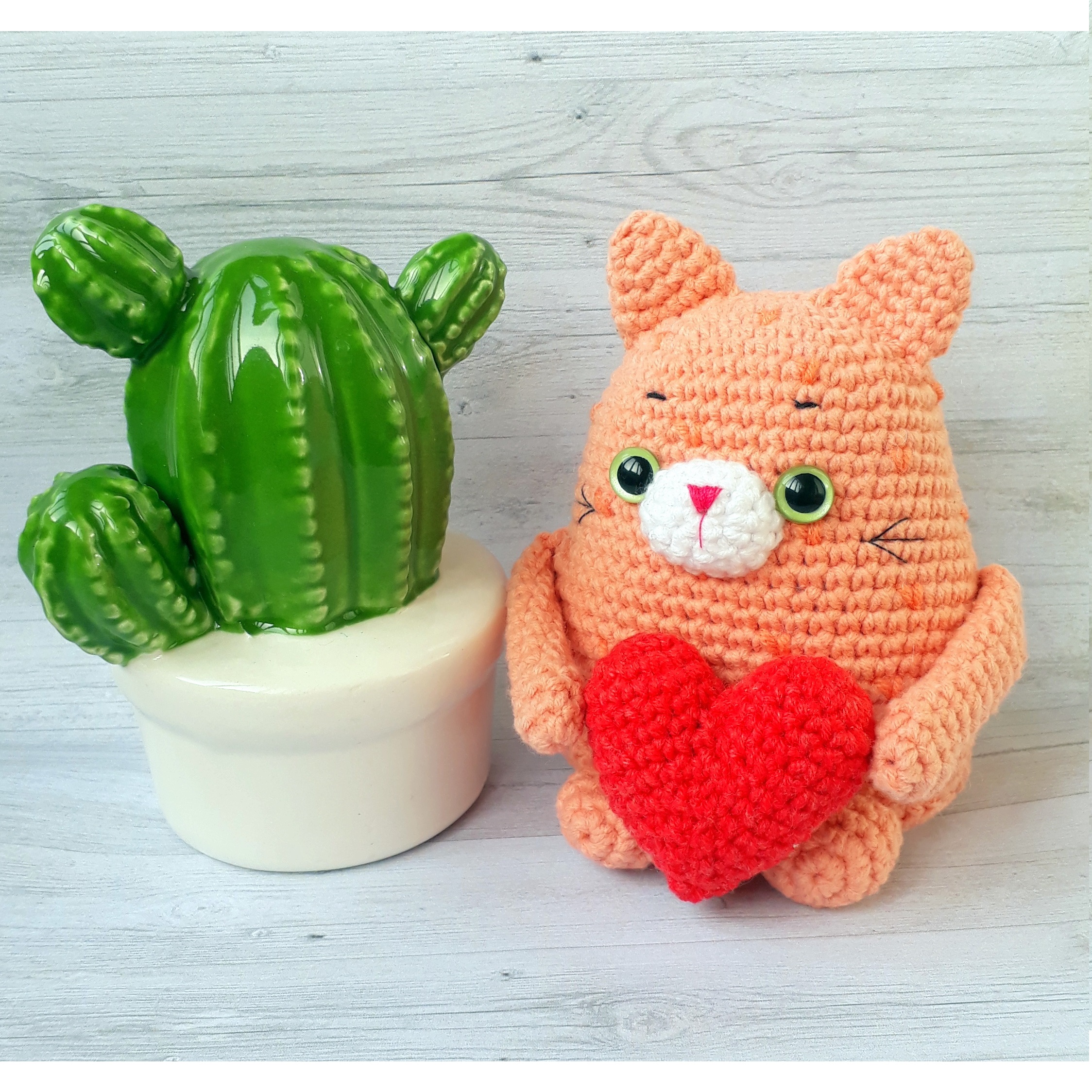 Cat crochet pattern, Valentine's day gift, DIY cat toy, Long Inspire