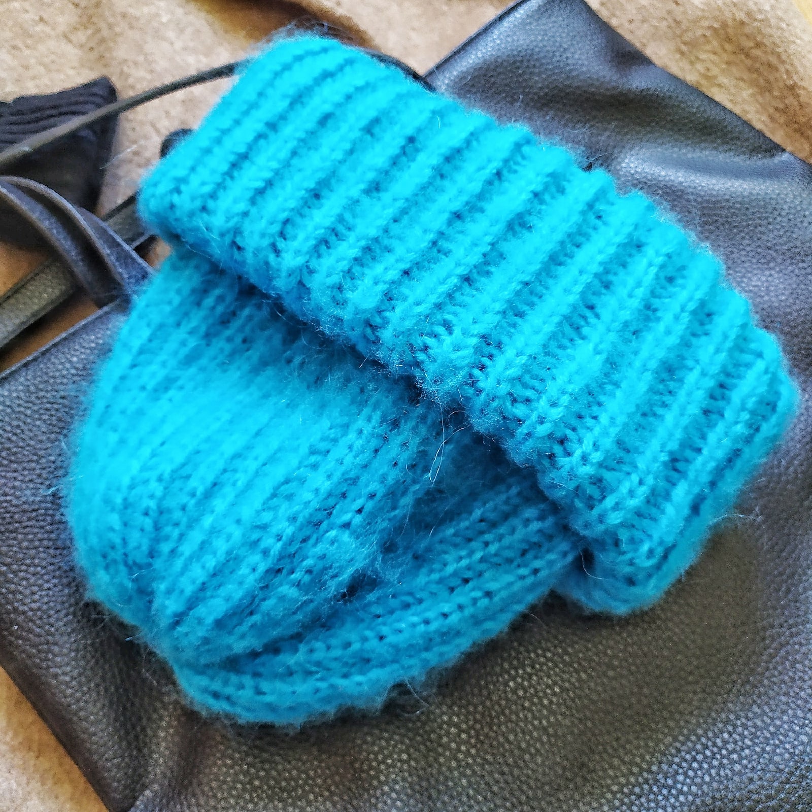 soft mohair handknit unisex hat
