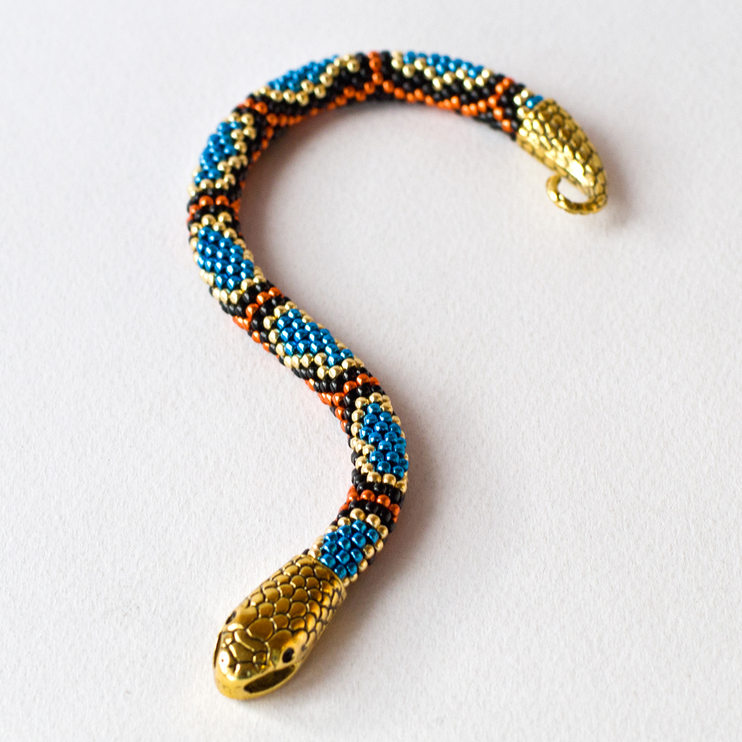 Snake bracelet for women Black beaded bracelet, Ouroboros