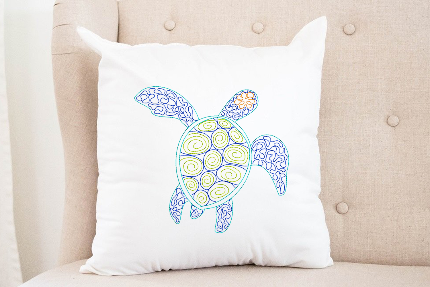 Sea Turtle machine embroidery Design - Inspire Uplift