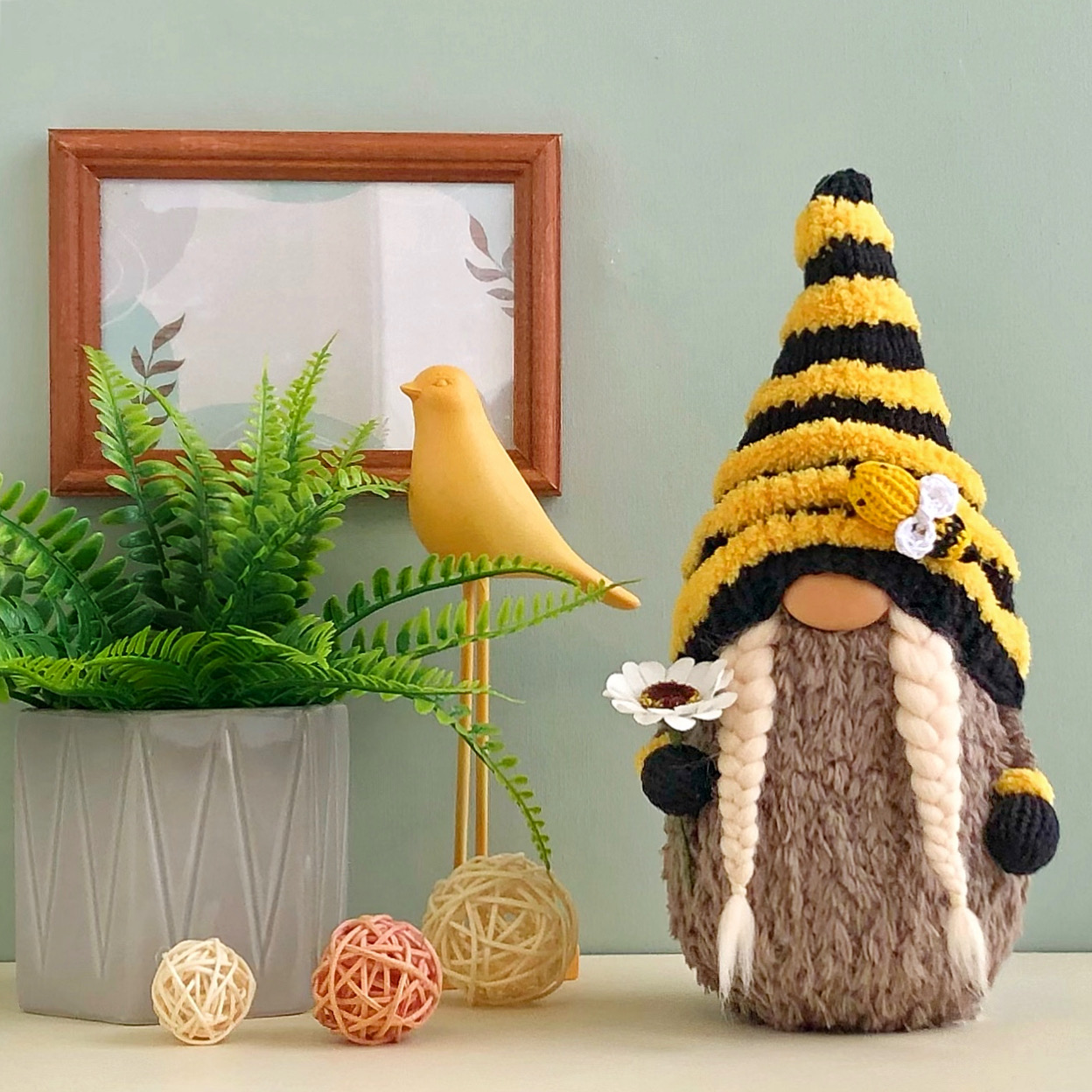 Bumble bee gnome, Spring gnome decor, Easter gnome decoratio Inspire