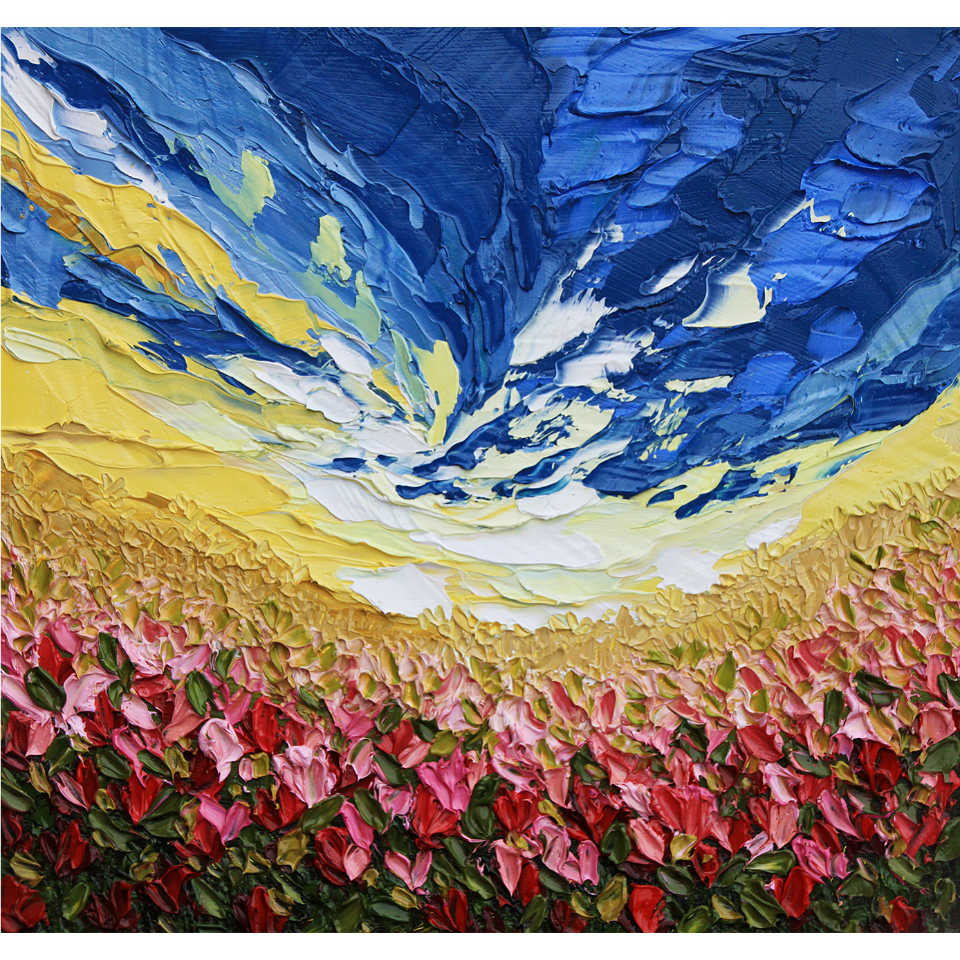 Meadow Painting Poppy Original Art Impasto Artwork Floral La | Inspire ...
