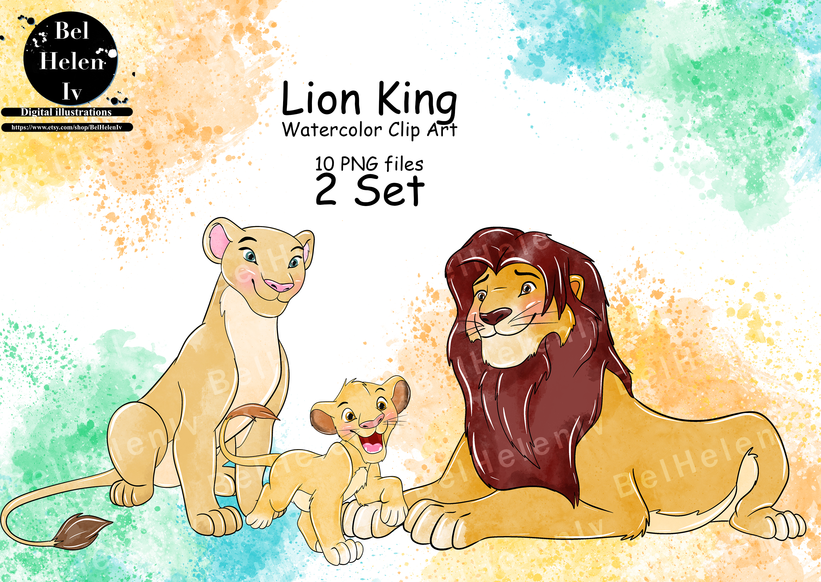 Lion King png, Lion Watercolor clip art, Lion PNG, the Lio - Inspire Uplift