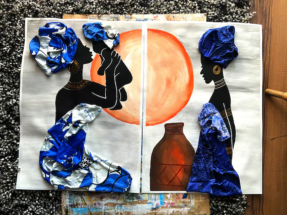 Black Queen Painting Woman Original Art African American Art | Inspire ...