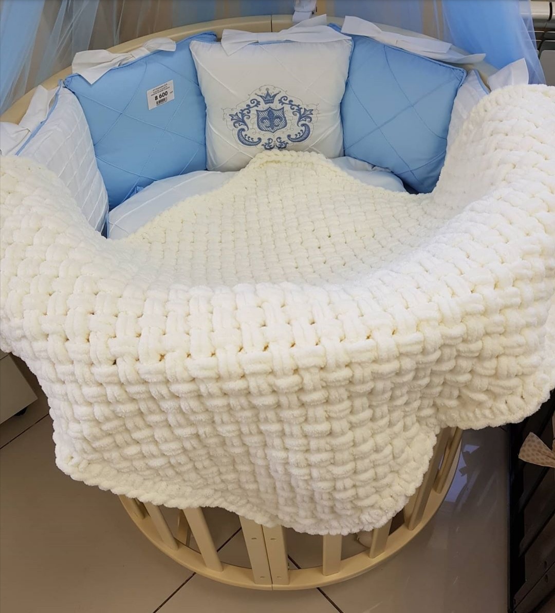 Soft cozy baby blanket for new baby Chenille chunky croche