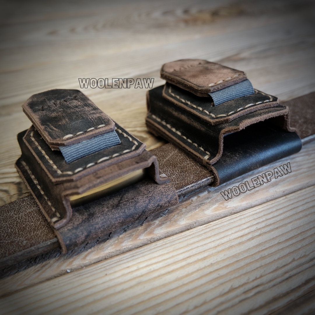 Leather Zippo belt case. Zippo belt Pouch for Zippo Classic, Inspire