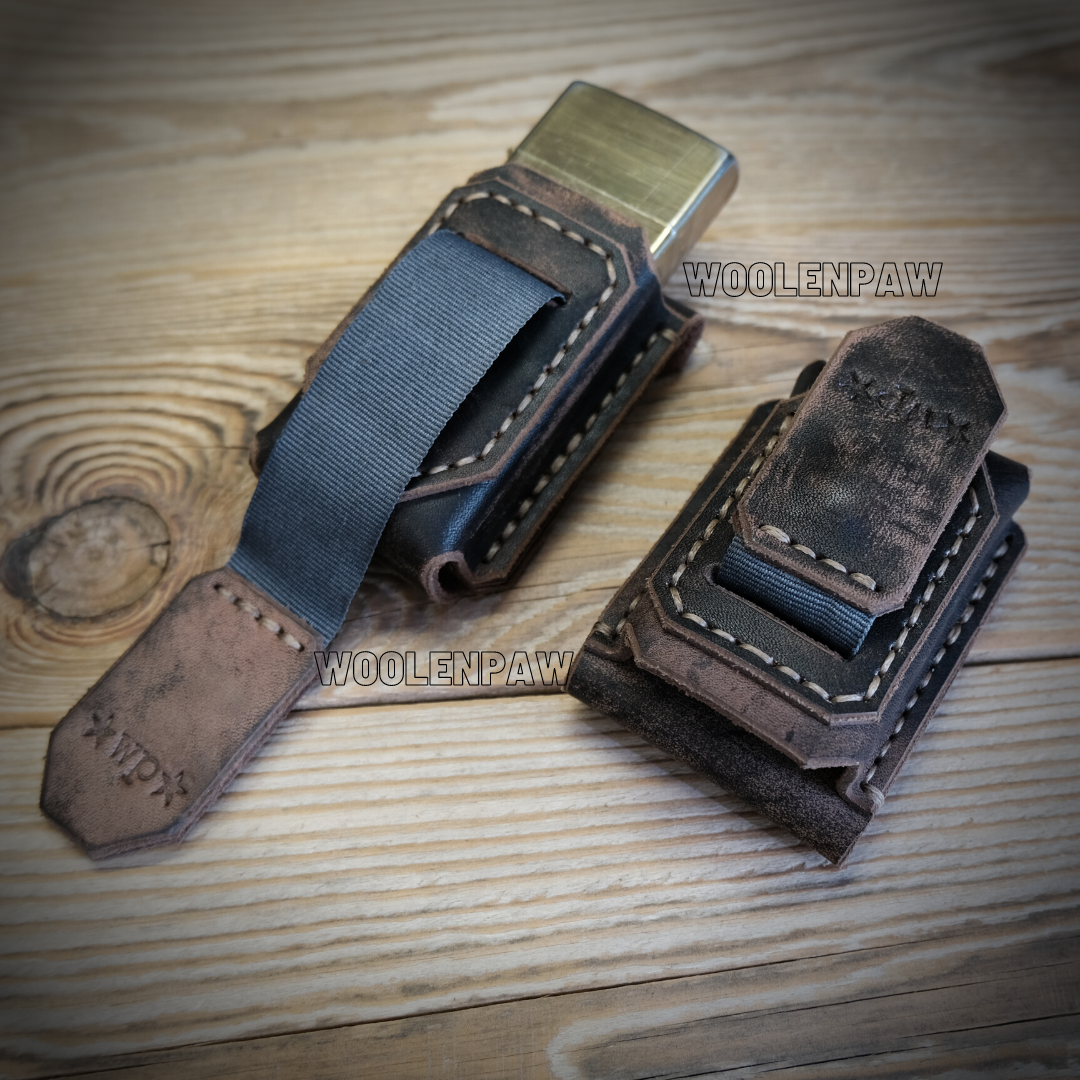 Leather Zippo belt case. Zippo belt Pouch for Zippo Classic, Inspire