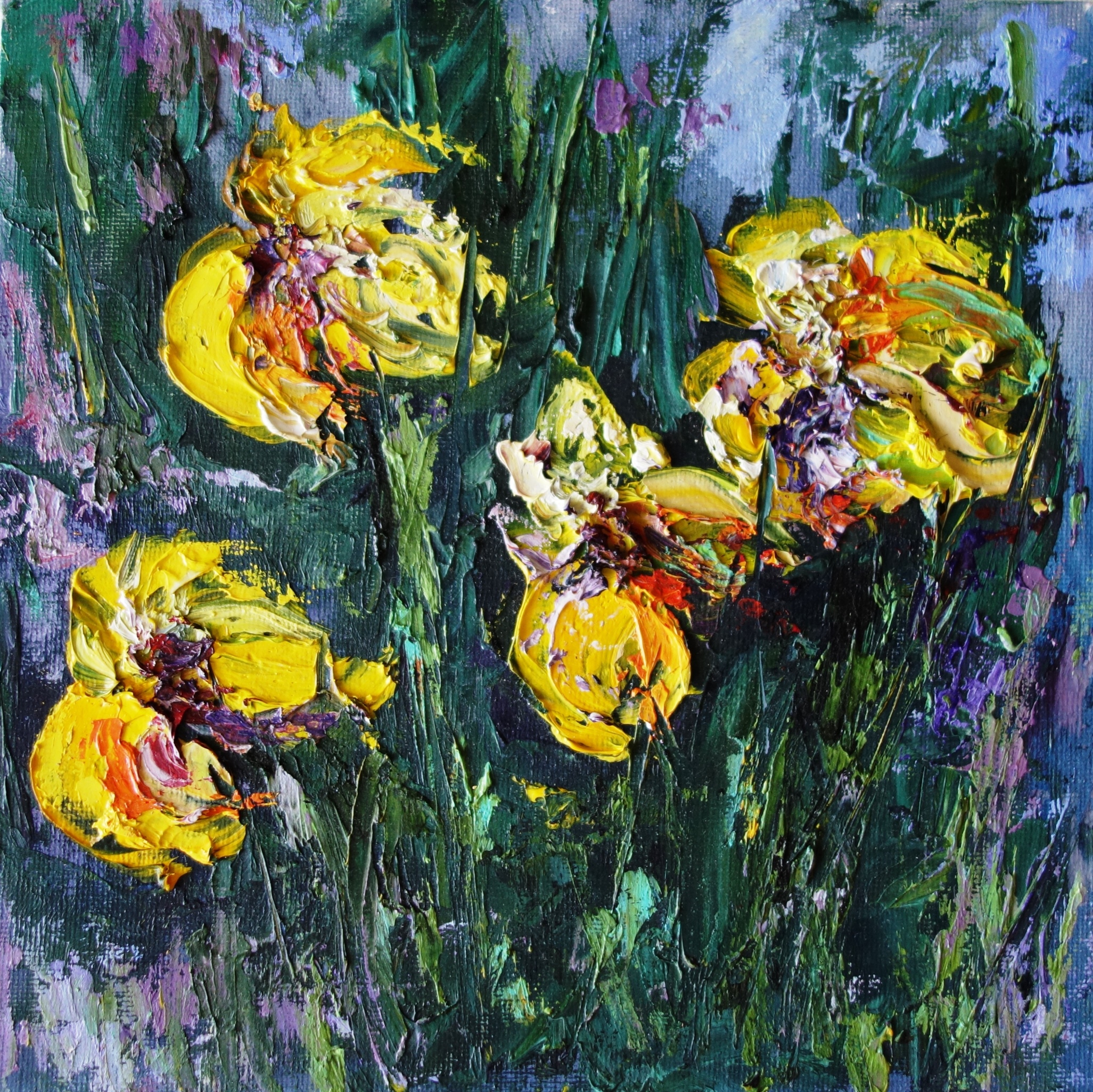 Iris Painting Oil Flowers Original Art Floral Artwork Canvas - Inspire ...