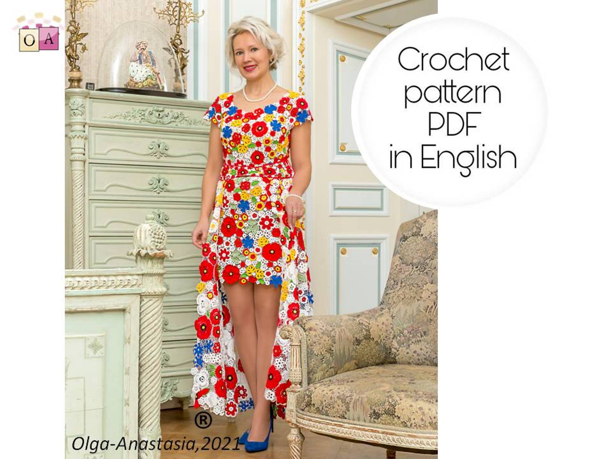Bright dress and skirt Irish lace crochet pattern Inspire Uplift