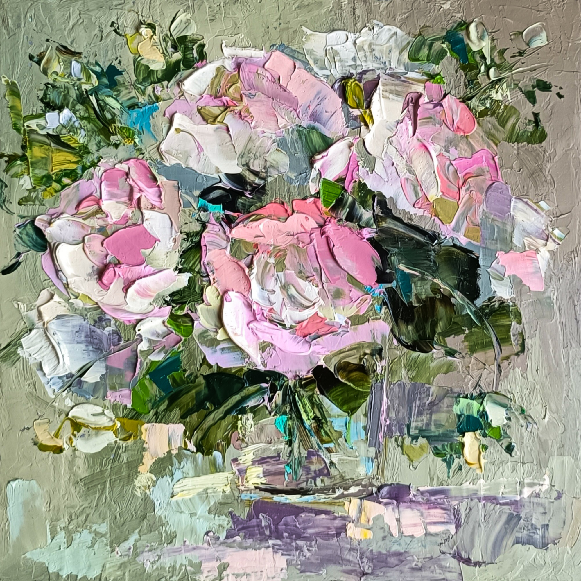 Peony Painting Floral Original Art Impasto Oil Painting Smal | Inspire ...