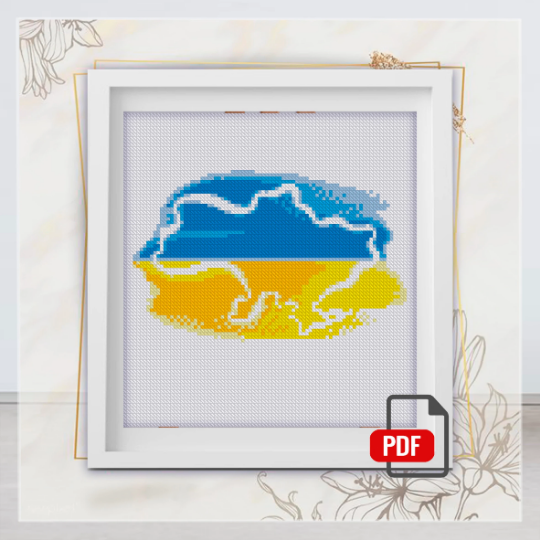 Ukraine MAP Cross-Stitch Pattern Cross Stitch Kits, Cross St - Inspire