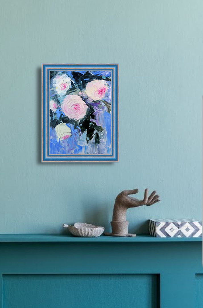 Impasto Oil Painting Floral Artwork Original Art Roses Wall - Inspire ...
