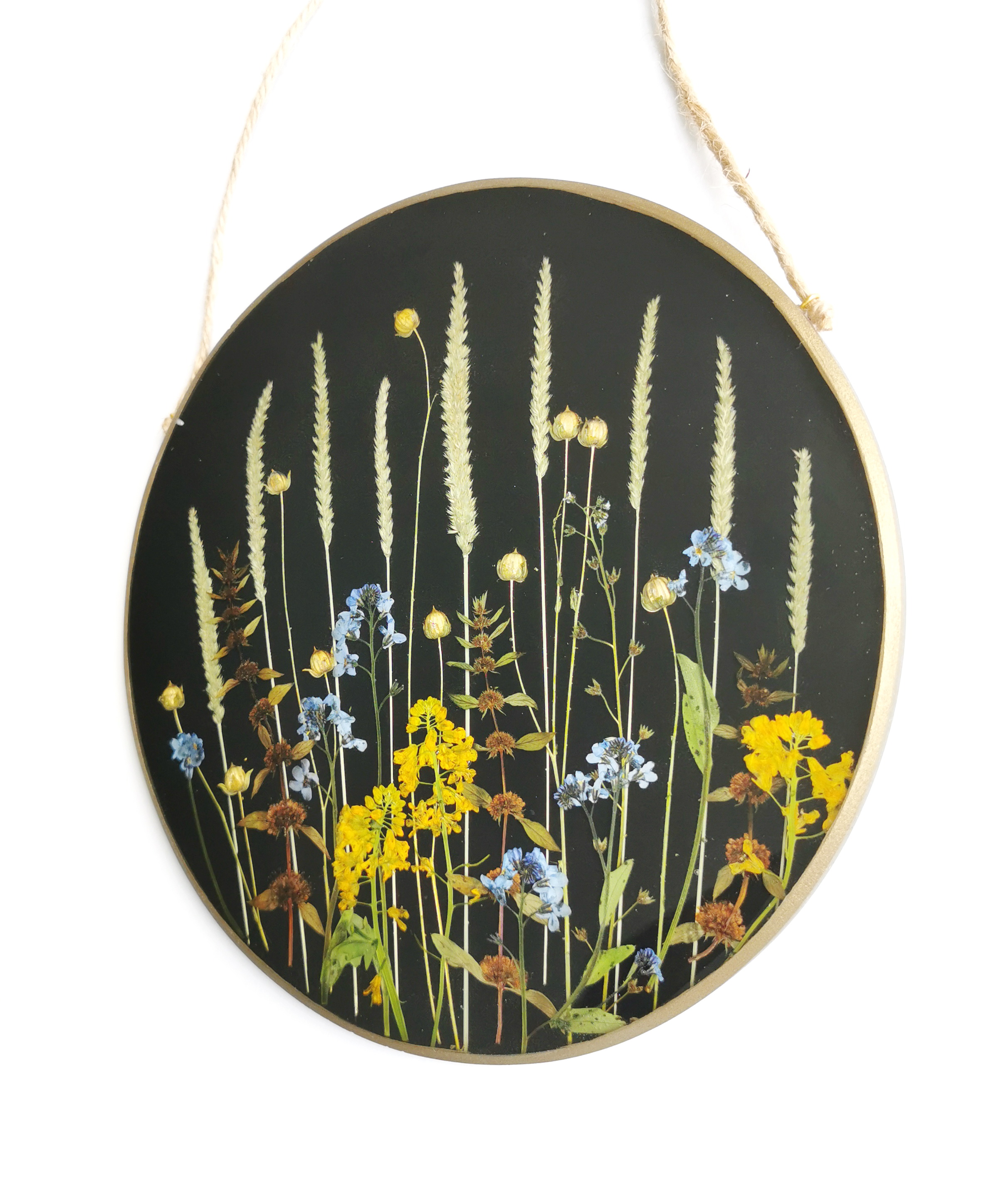 Flower resin art Pressed flower wall hanging Resin wall art Inspire