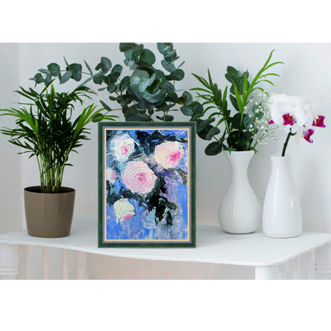 Impasto Oil Painting Floral Artwork Original Art Roses Wall - Inspire ...