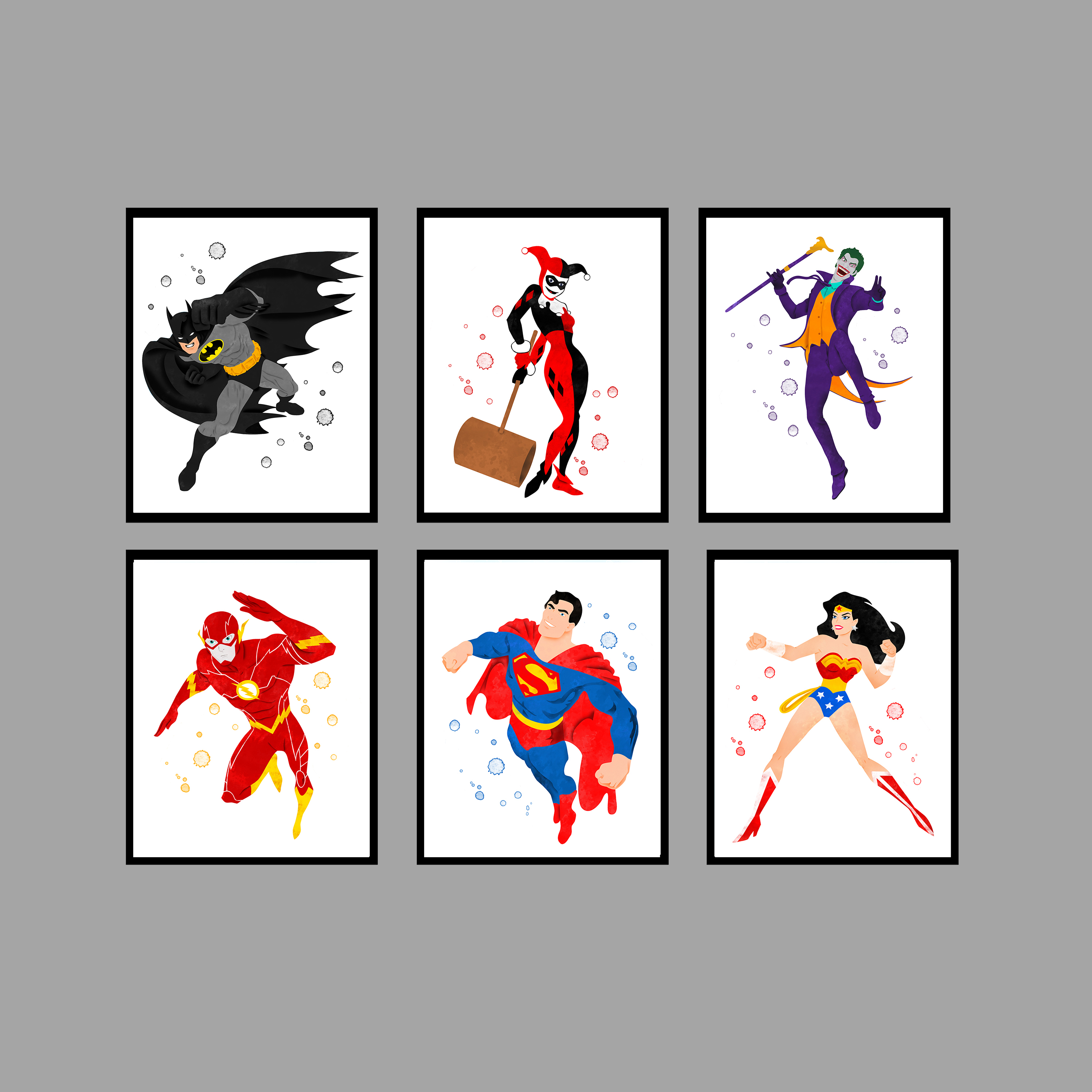 DC Superheroes Set Art Print Digital Files decor nursery roo - Inspire ...