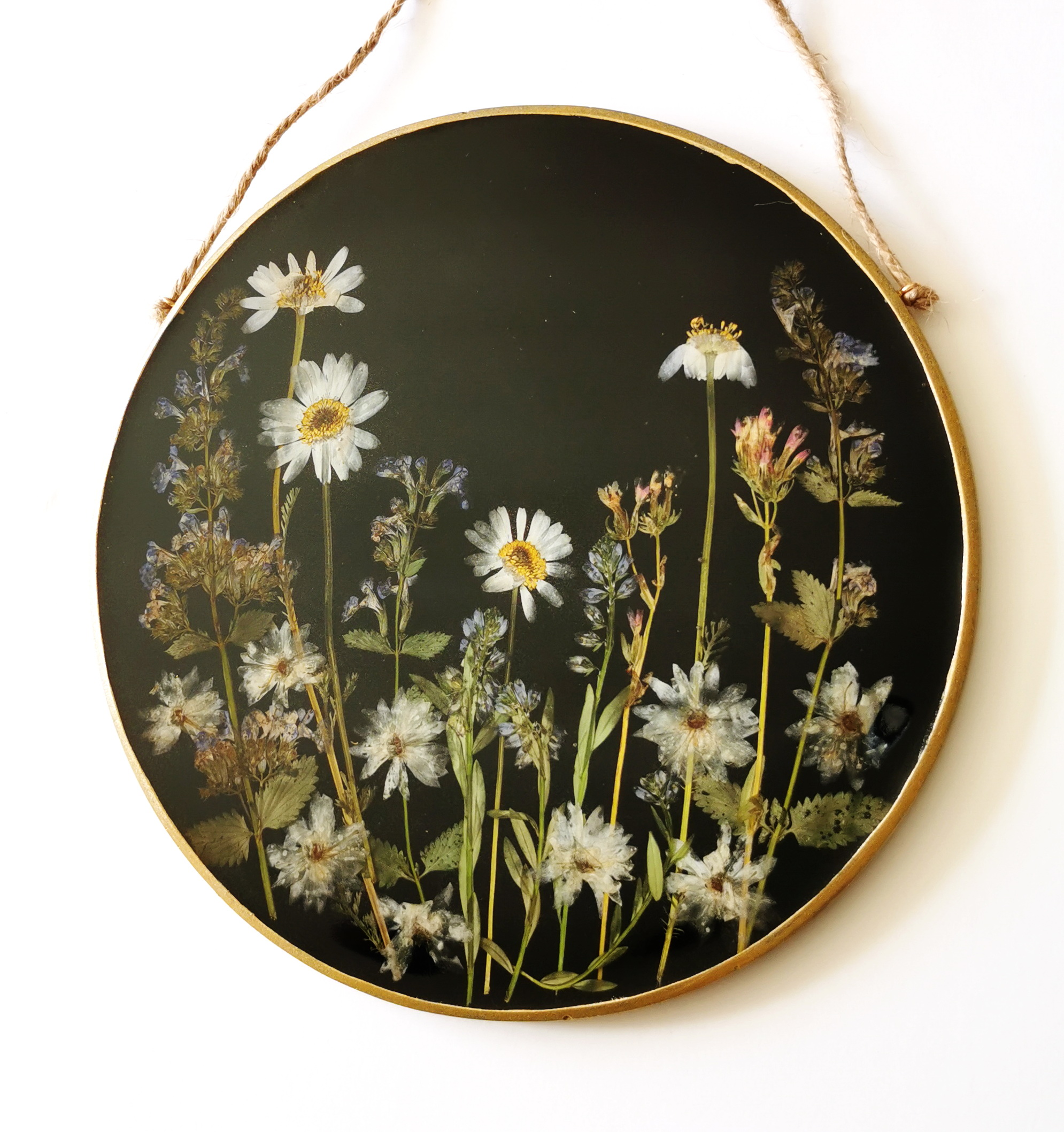 Floral wall hanging Boho home decor Pressed flower resin wal Inspire