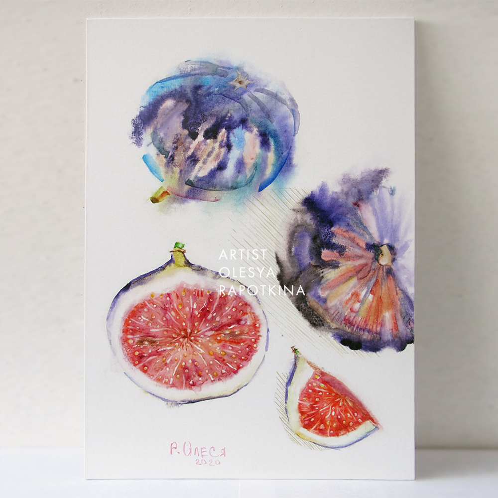 Figs Fruit Original Art Painting Picture Artwork Inspire Uplift