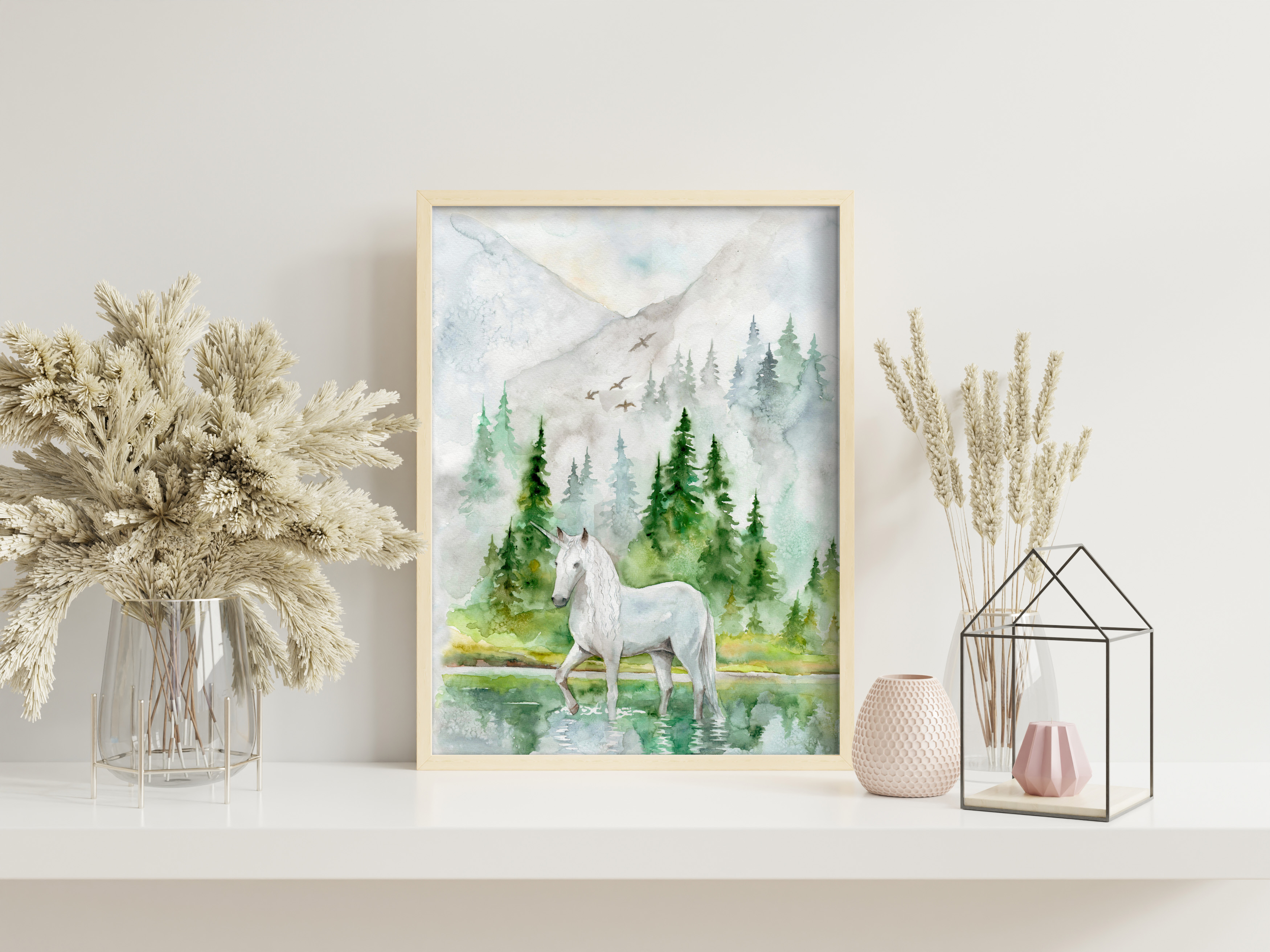 Unicorn watercolor print Harry Potter poster Download printa - Inspire ...