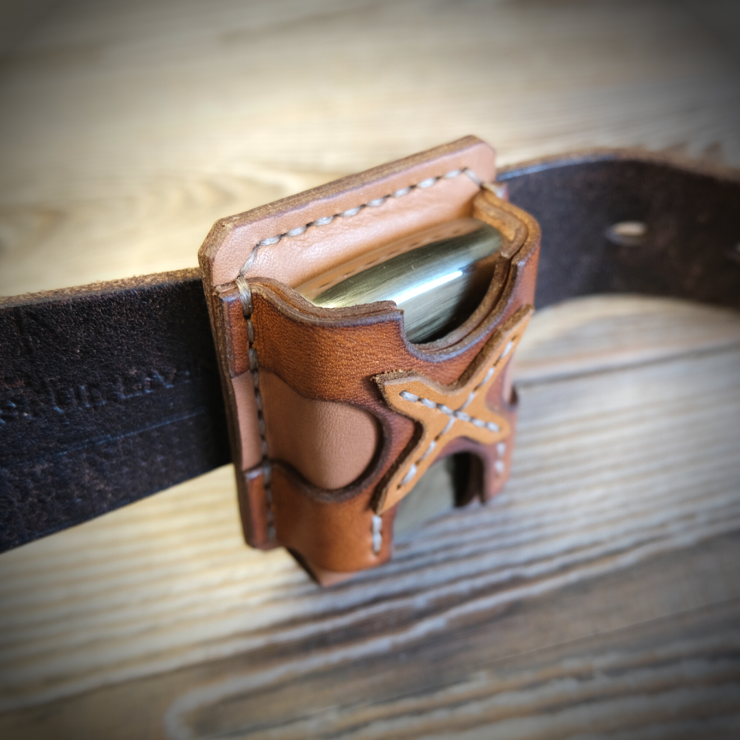 Leather Zippo belt case. Zippo belt Pouch for Zippo Classic, Inspire