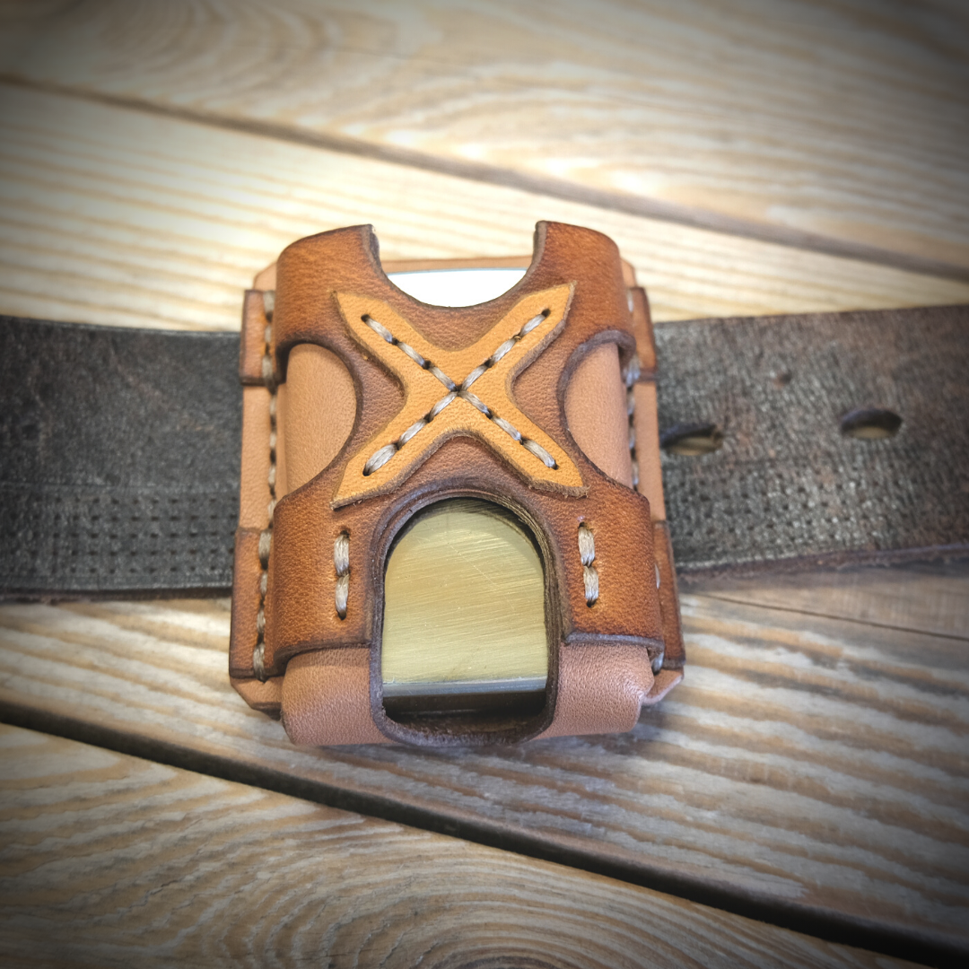 Leather Zippo belt case. Zippo belt Pouch for Zippo Classic, Inspire