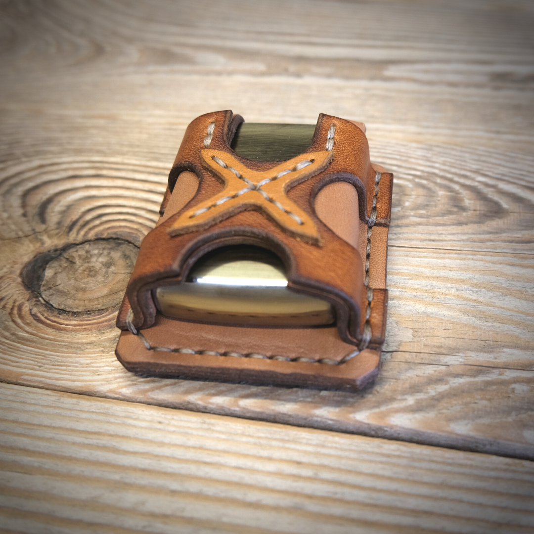 Leather Zippo belt case. Zippo belt Pouch for Zippo Classic, Inspire