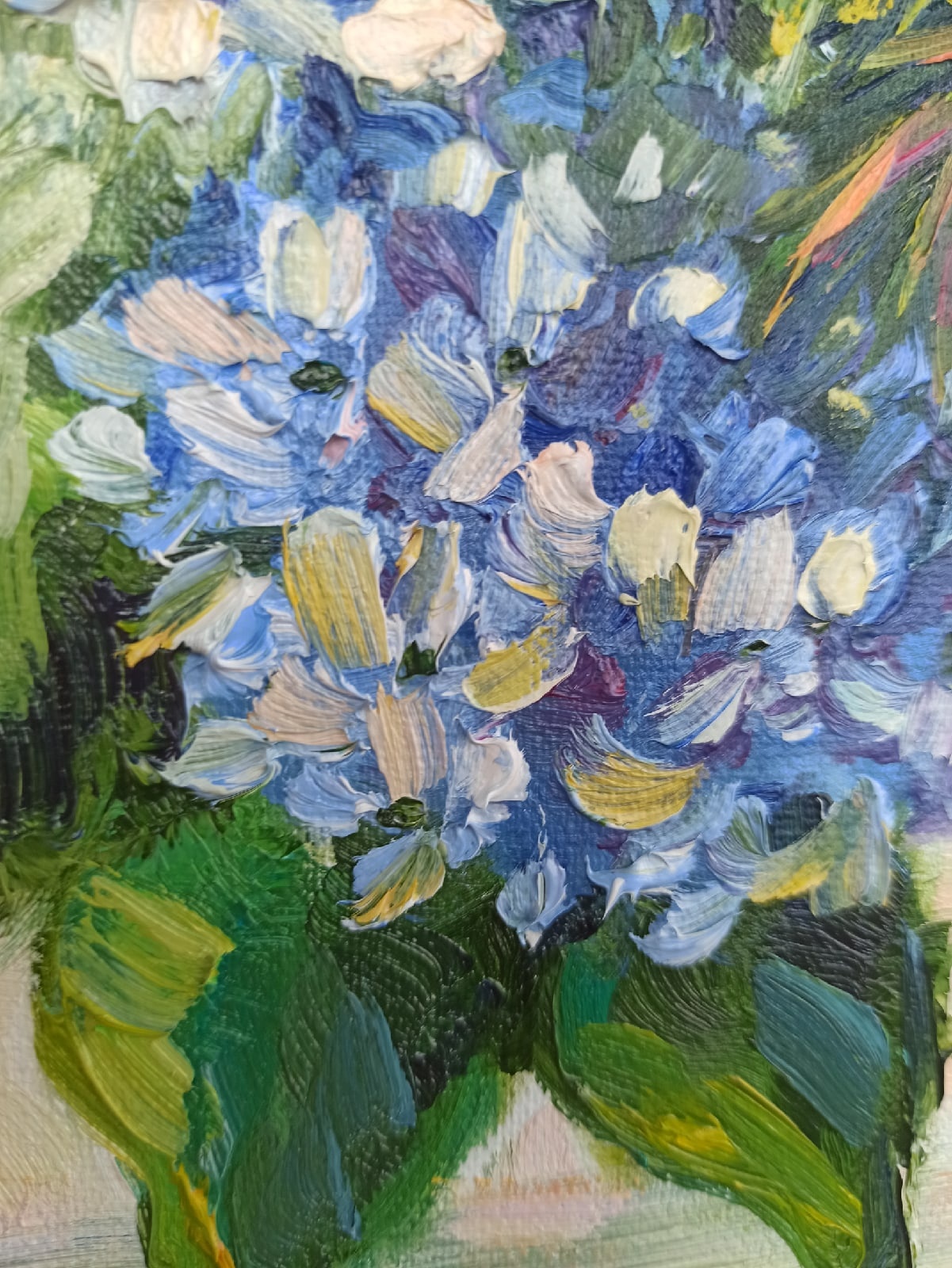 Hydrangea Oil Painting Original Art Flower Artwork Impasto W - Inspire ...