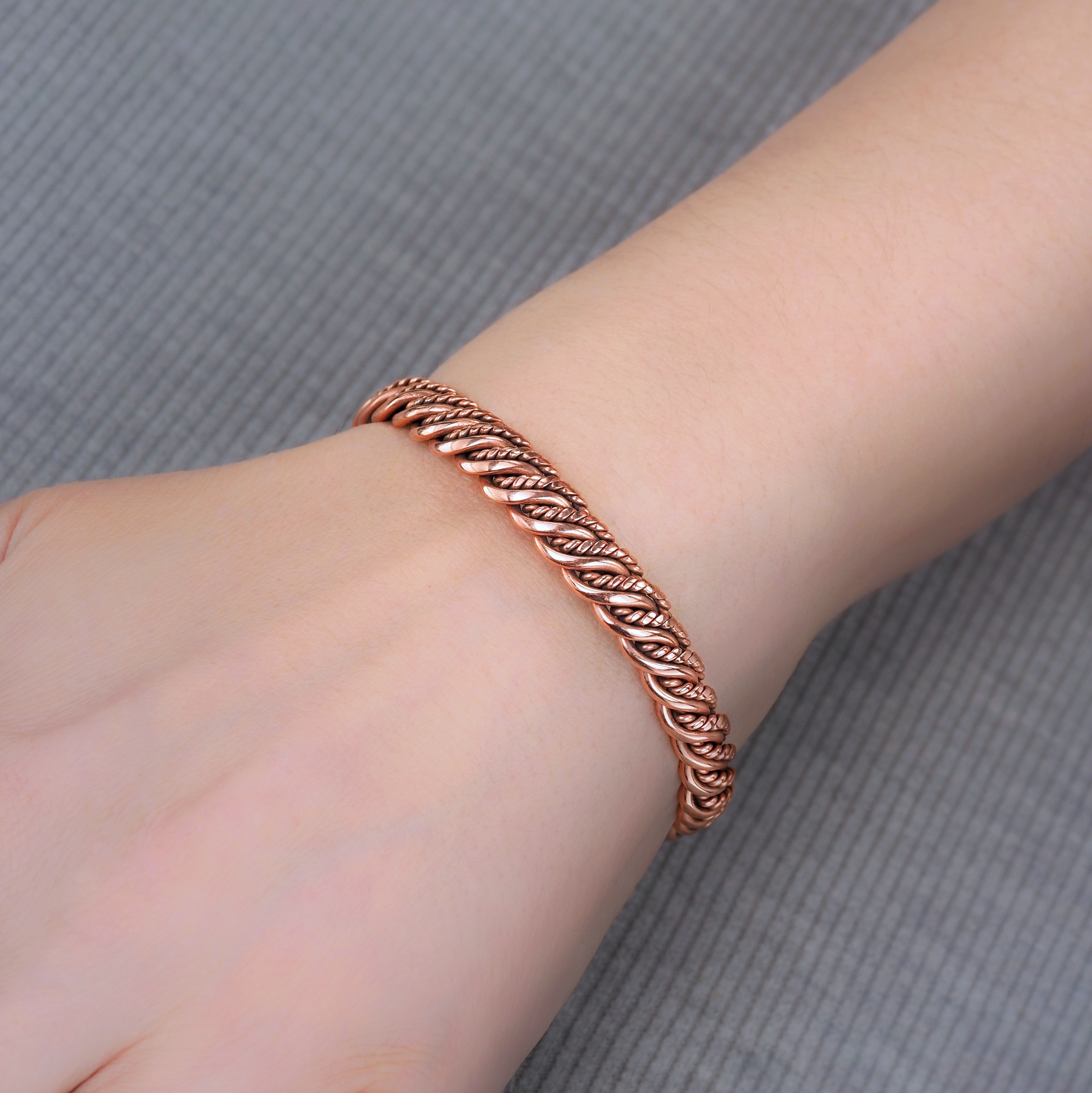 Unique wire wrapped pure copper thin bracelet for woman or m Inspire
