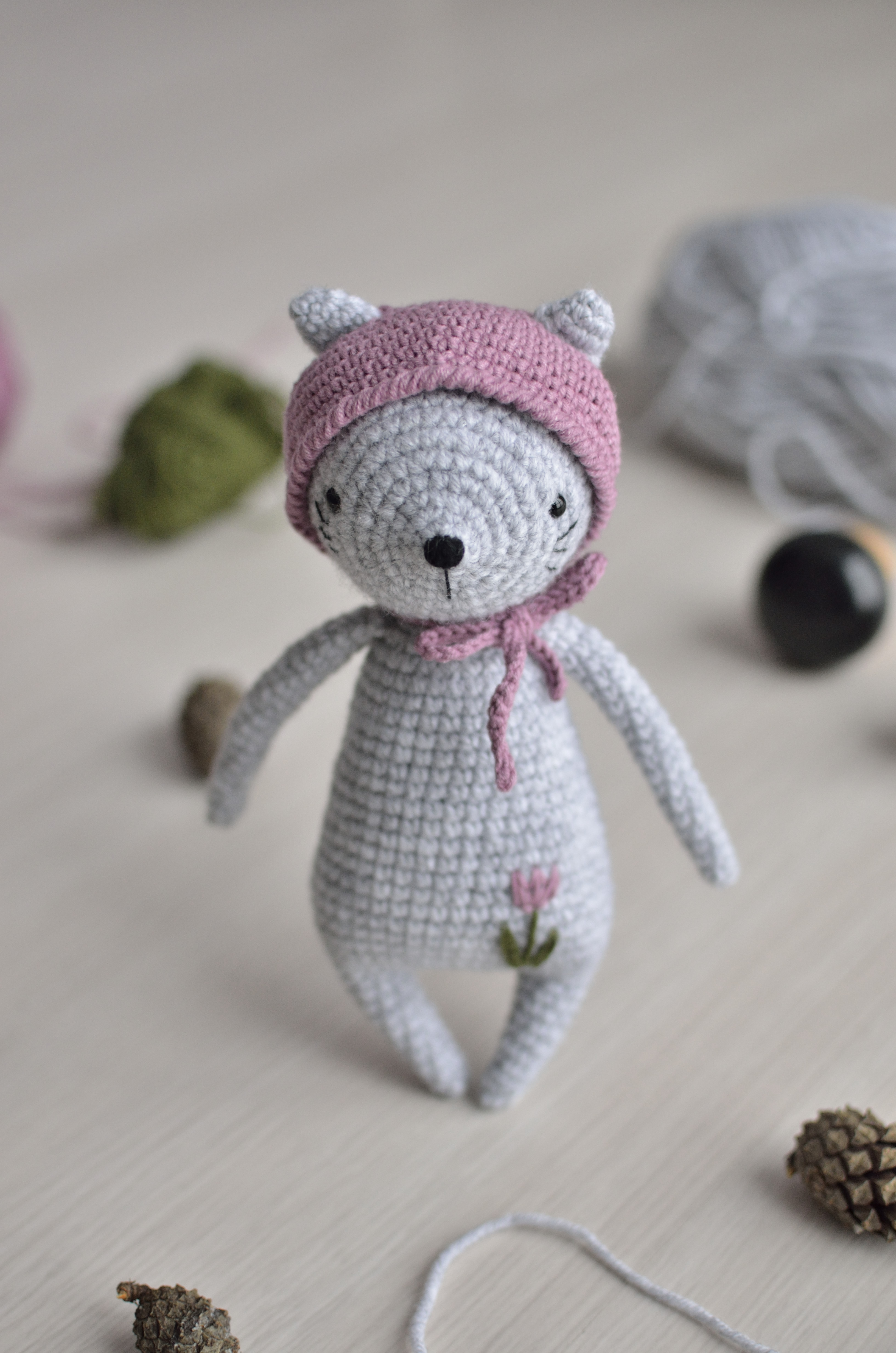 Crochet kitty toy, handmade plush animal,stuffed cat Inspire Uplift