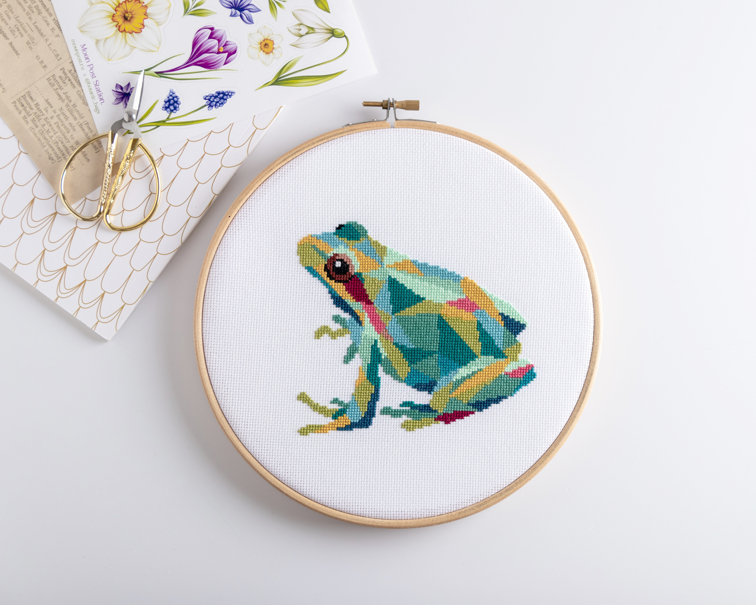 Frog Cross Stitch Pattern PDF Digital Download Unique Geom Inspire