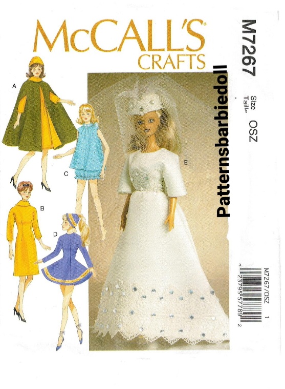 PDF Copy Sewing Pattern MC Calls 7267 Clothes for Barbie and Inspire