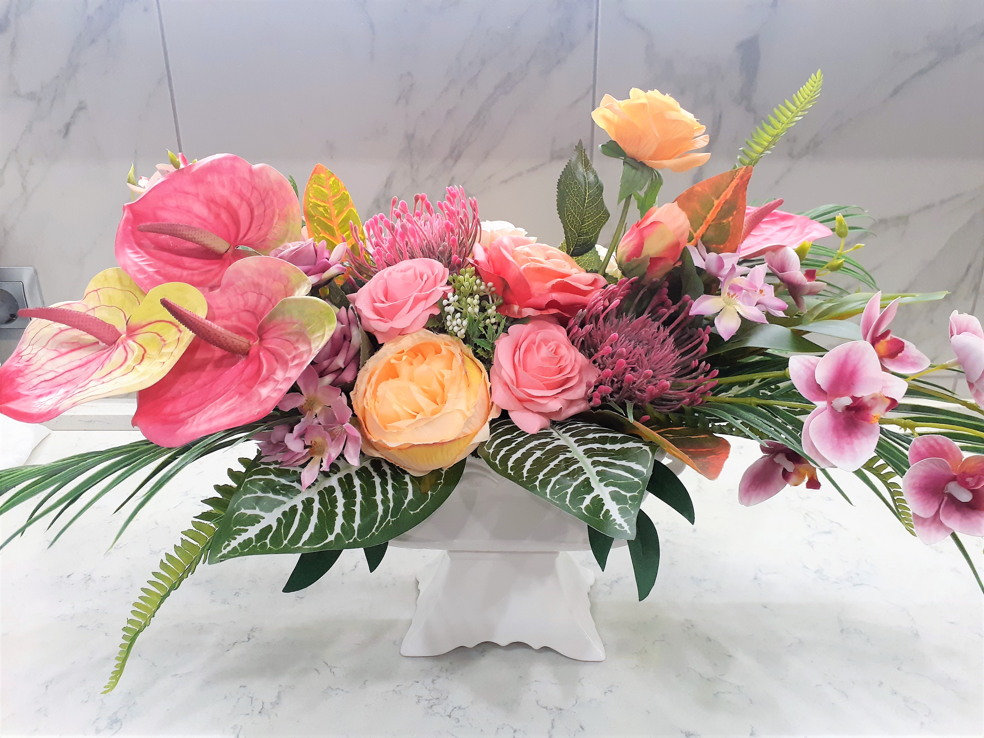 Artificial flower tropical arrangement, Luxurious exotic fau Inspire