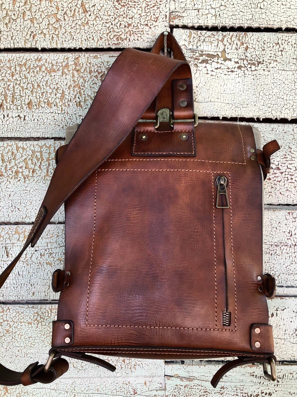 Leather Canvas Backpack Sling Backpack Messenger Bag Satchel Inspire