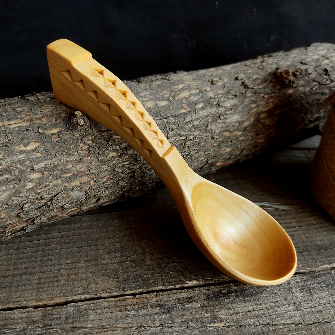 Handmade wooden scoop in willow wood, wooden coffee scoop Inspire Uplift