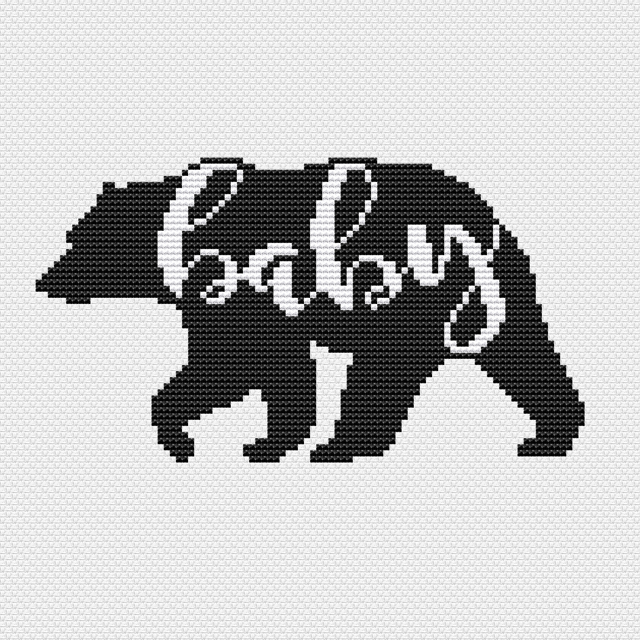 Baby bear cross stitch pattern PDF, Modern cross stitch Inspire Uplift
