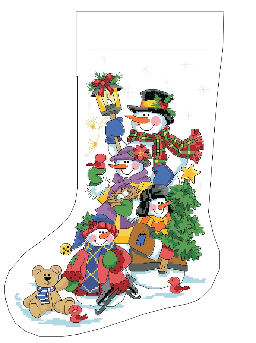 Vintage Cross Stitch Pattern Christmas Stocking PDF Inspire Uplift