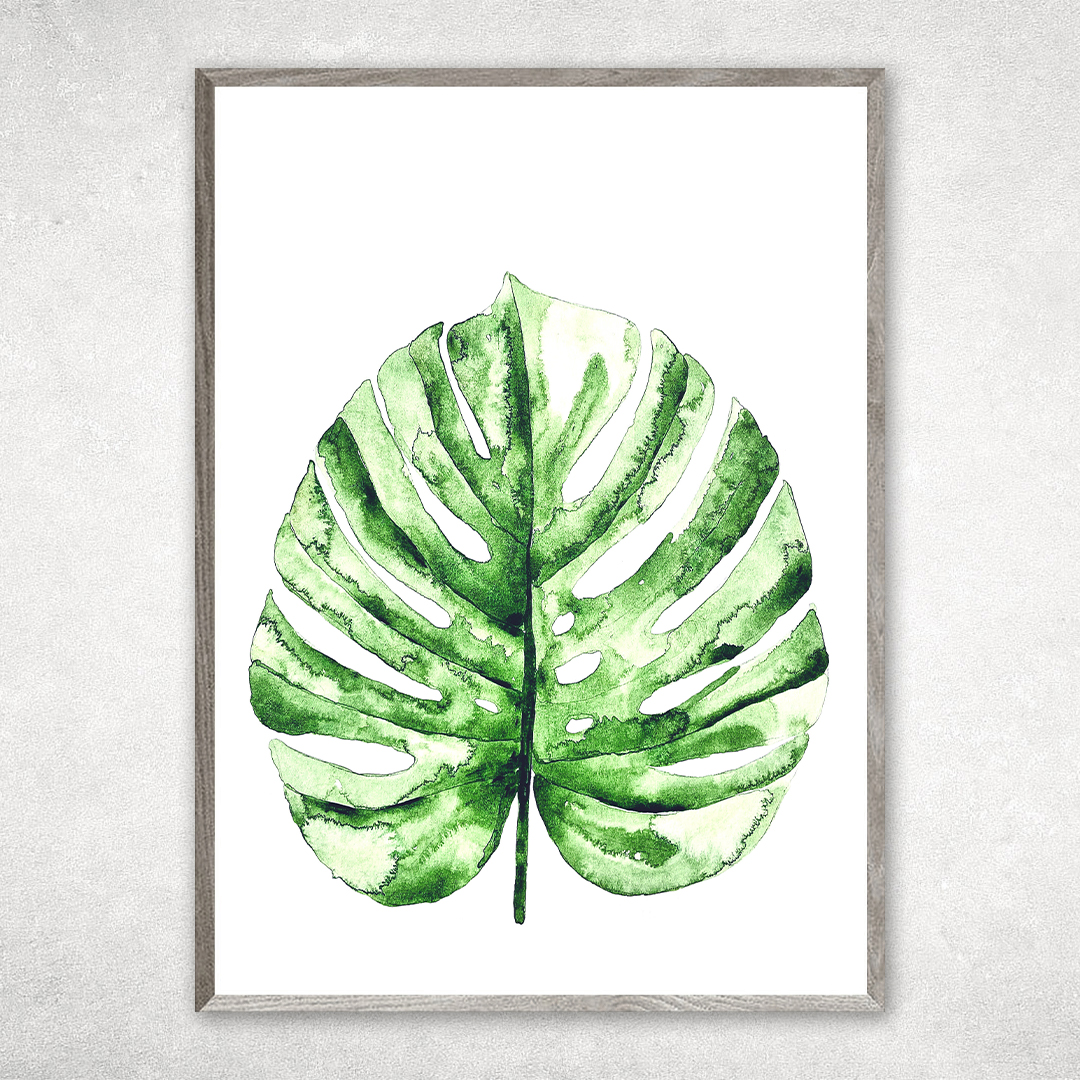 Monstera Leaves Art Print, Watercolor painting printable, Be - Inspire ...
