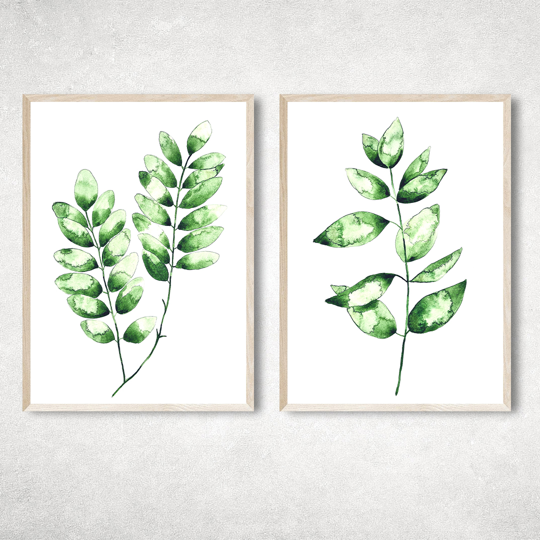 Set of 2 Botanical Prints, Bedroom wall decor, Botanical Pr Inspire