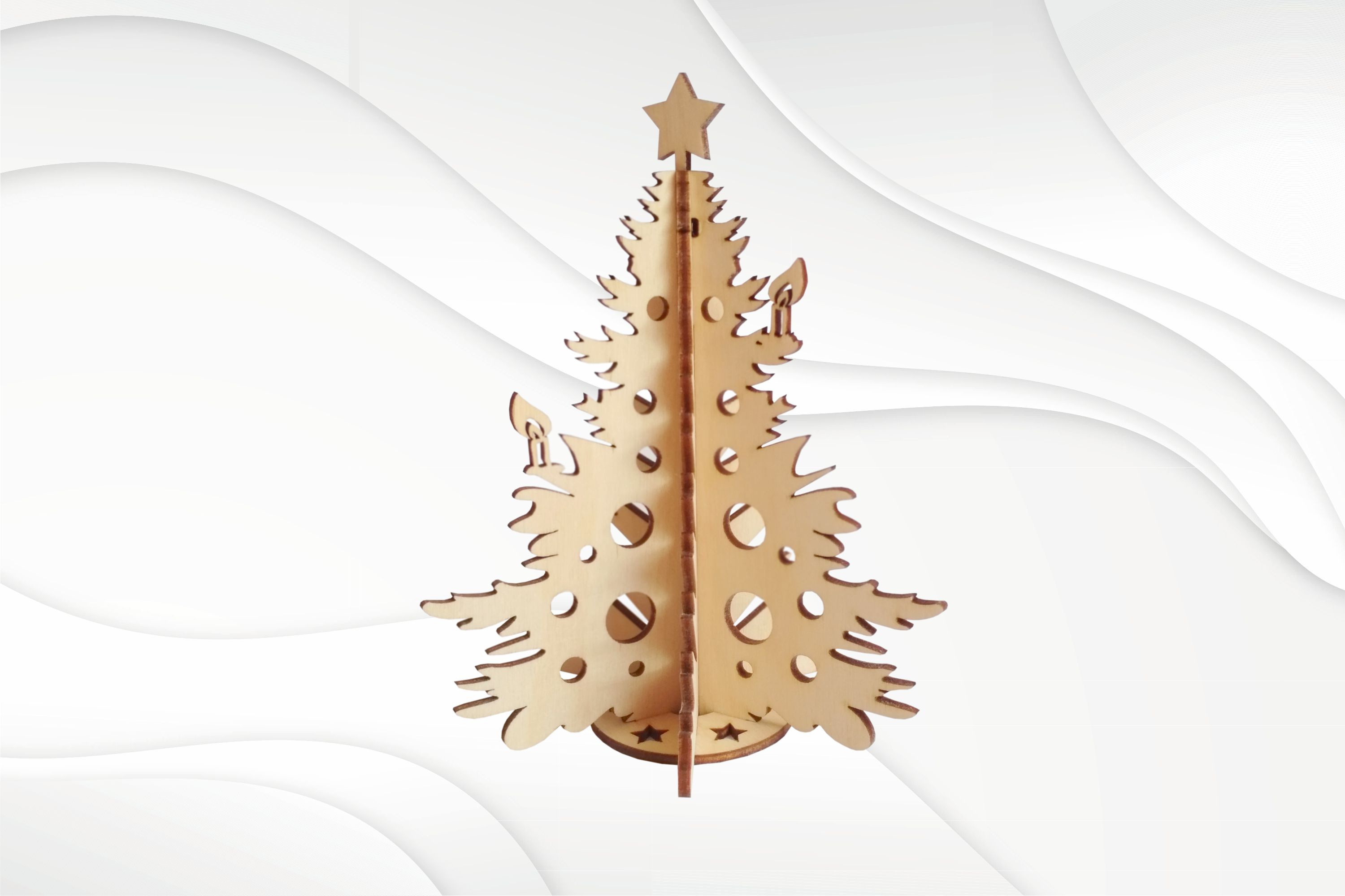 3D puzzle Christmas Tree, ready use laser cutting files. Glo Inspire
