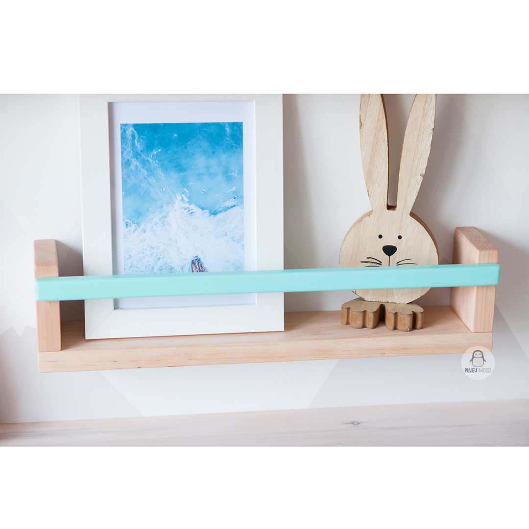One Kids Book Wall Shelf, Floating Nursery Wooden Bookshelf, Inspire