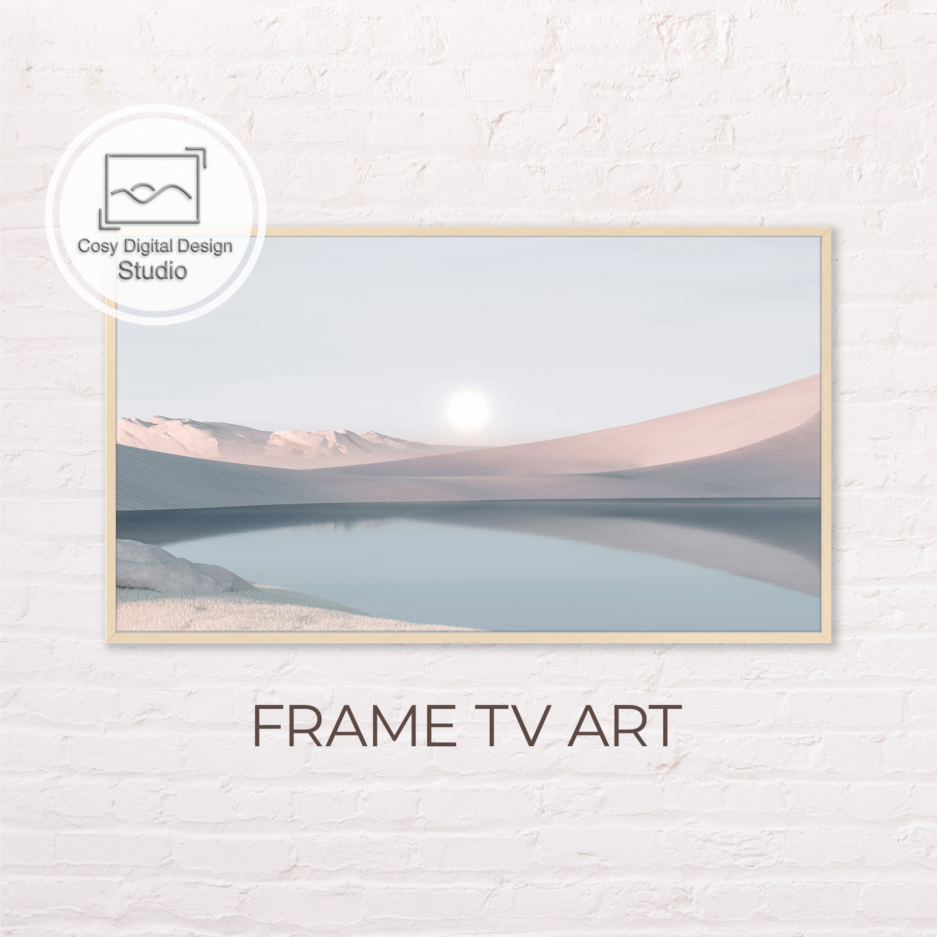 Samsung Frame TV Art 4k Pastel Colors Desert and Lake Land Inspire