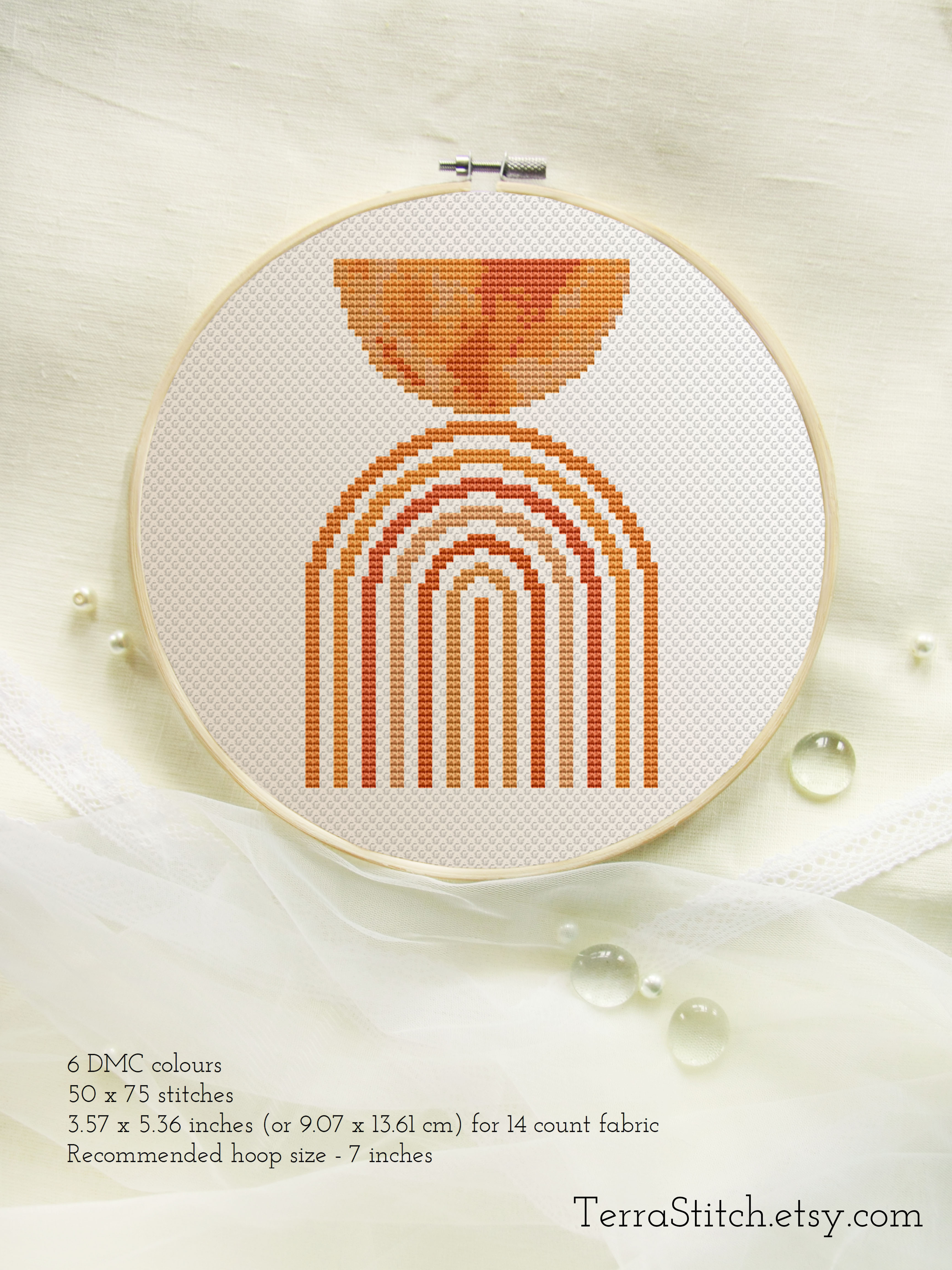 Mid century modern art cross stitch pattern Modern cross sti Inspire