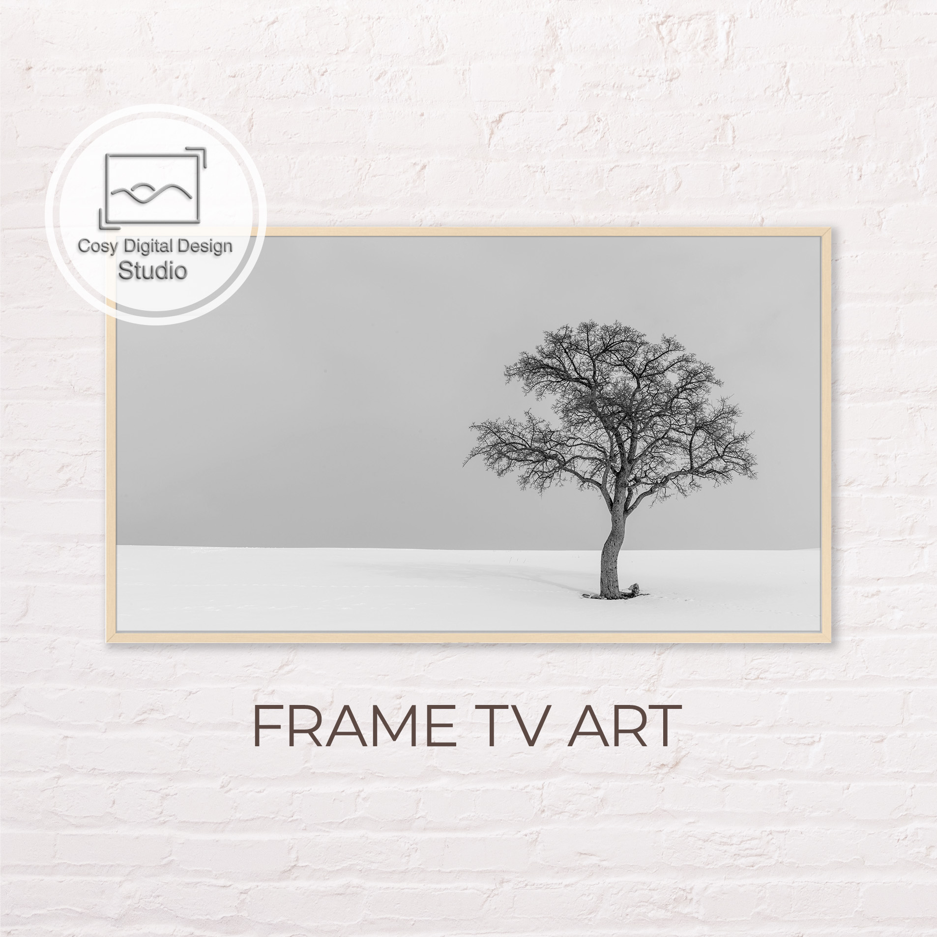 Samsung Frame TV Art 4k Black And White Lonely Tree Photo Inspire
